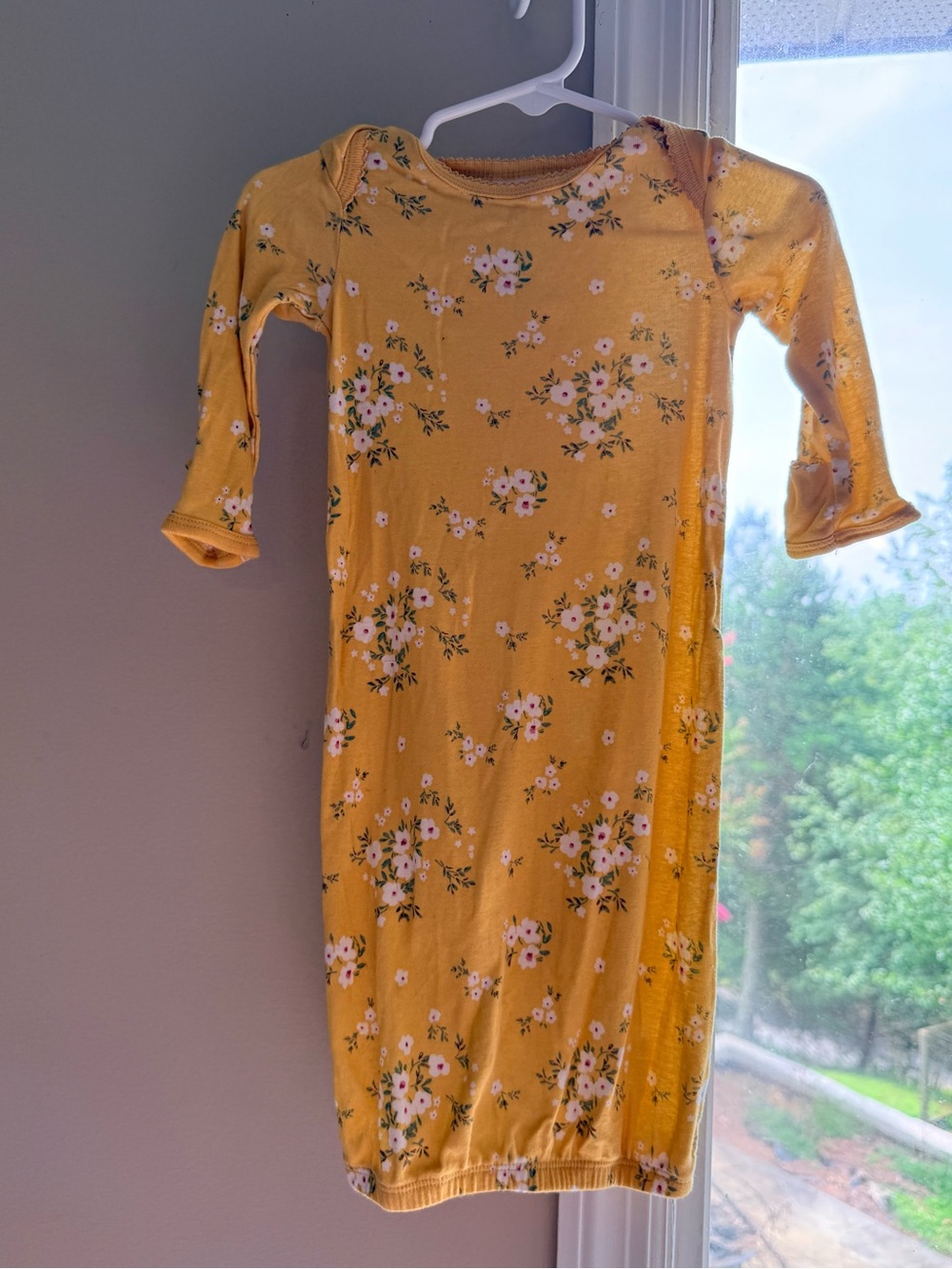 2 for $10 Gerber Yellow Floral Infant Nightgown